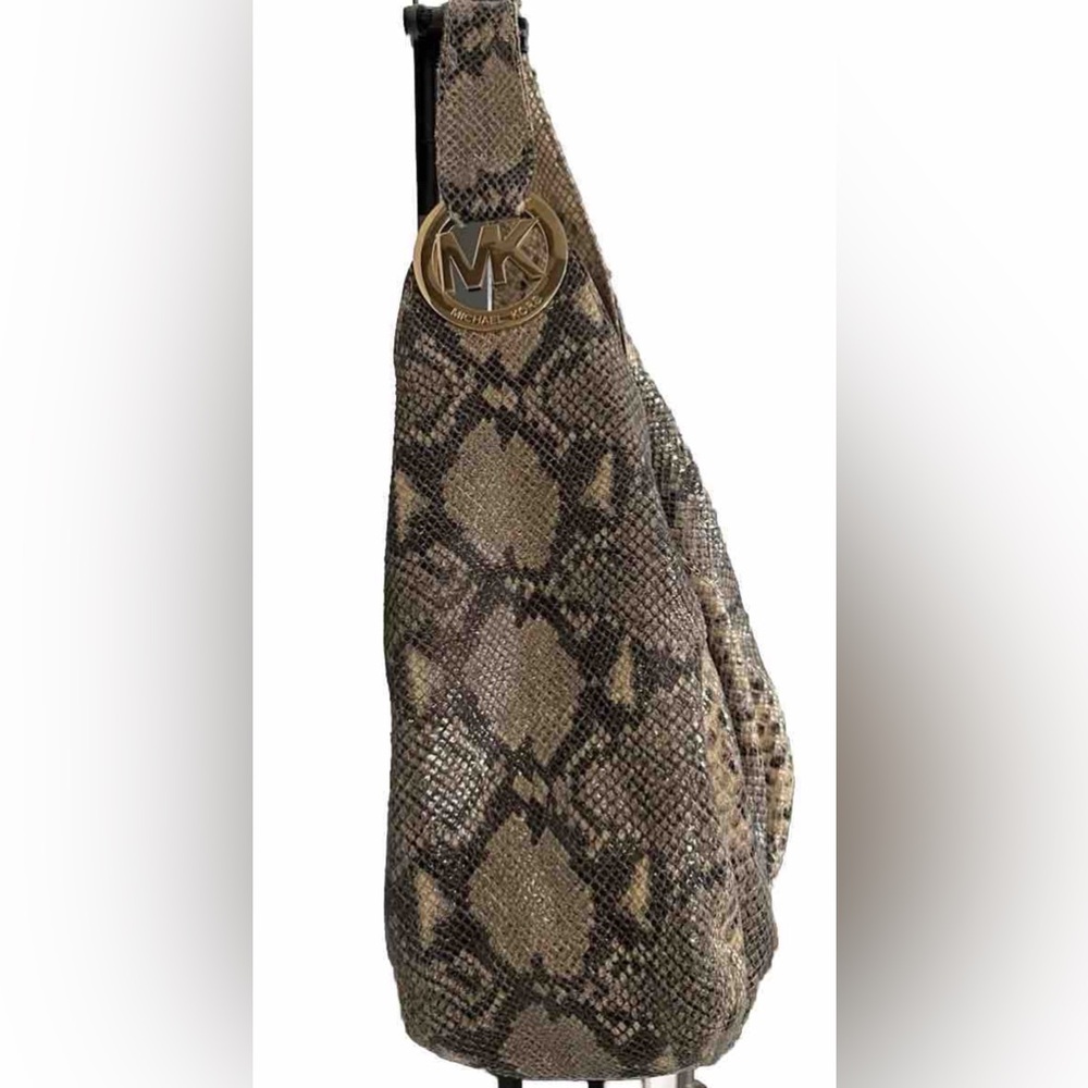 Michael Michael Kors Python Embossed Fulton Large… - image 4